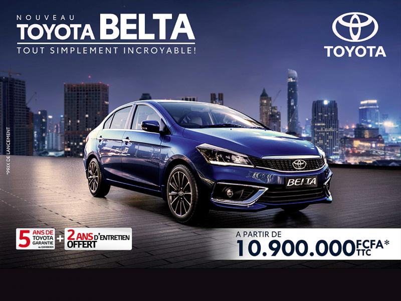 Découvrez le tout nouveau Toyota Belta à partir de 10.900.000 FCFA