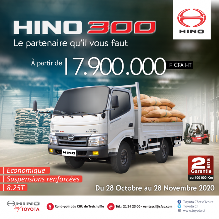 HINO 300 à partir de 17.900.000 FCFA HT seulement | OFFRE FLASH